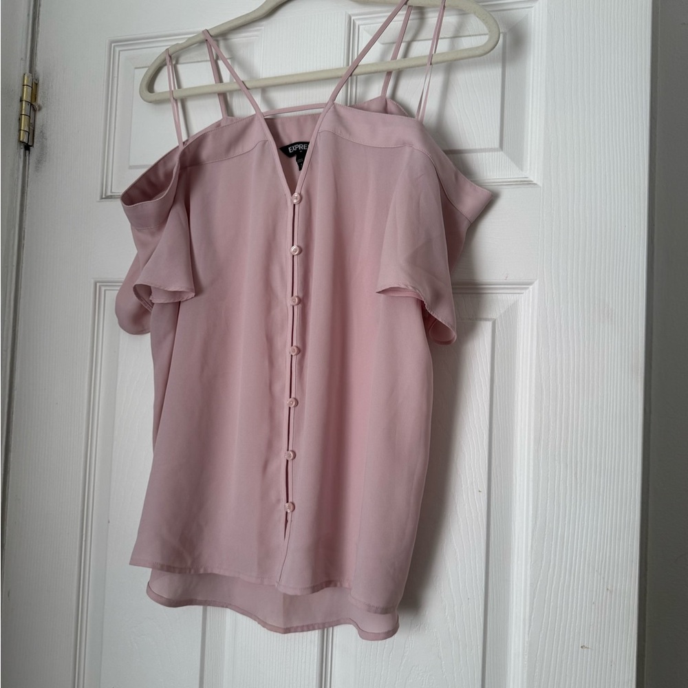 Express Blush Button-Down Blouse